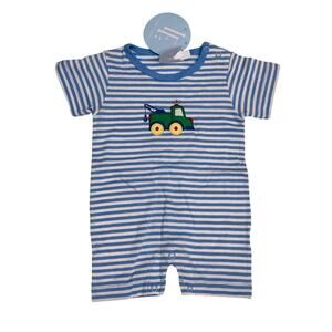 NWOT Little English 9M Tow Truck Romper